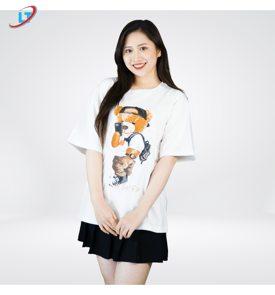 ÁO  thun  100% cotton  in hình  selfhia  (phom rộng )