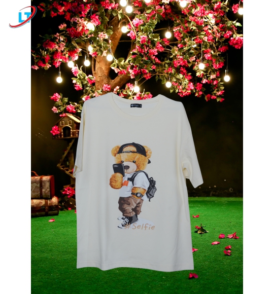 ÁO  thun  100% cotton  in hình  selfhia  (phom rộng )