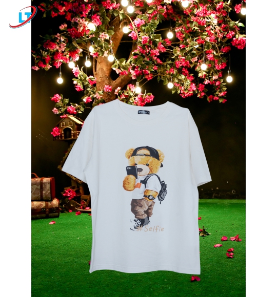 ÁO  thun  100% cotton  in hình  selfhia  (phom rộng )