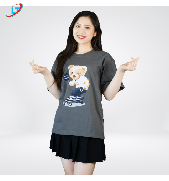 áo unisex phom rộng diamond in hình gấu trượt ván 