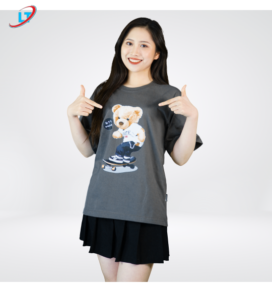áo unisex phom rộng diamond in hình gấu trượt ván 