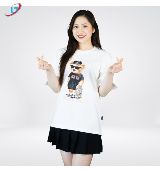 áo unisex phom rộng diamond in hình gấu trượt ván 