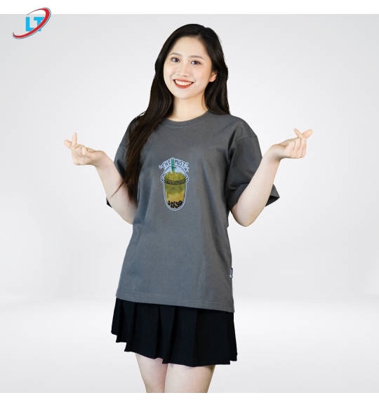 ÁO  thun  100% cotton  in hình  trà sữa dễ thương  ( phom  rộng )